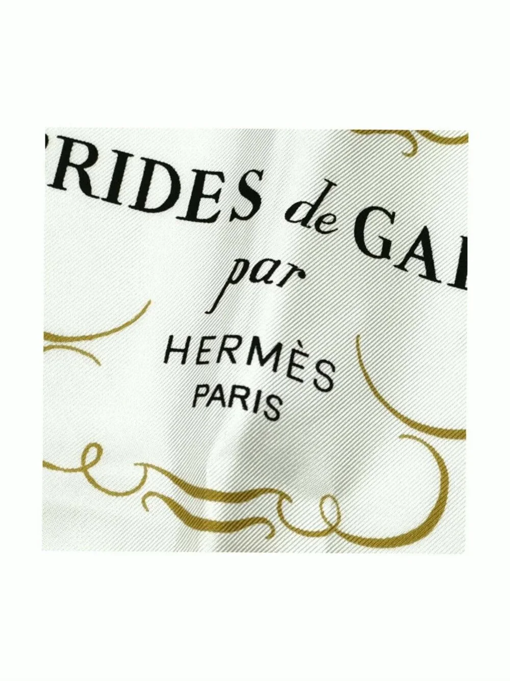 Authentic Hermès Brides de Gala Silk Scarf Blue Gold Equestrian Print Square 90 - Picture 5 of 10